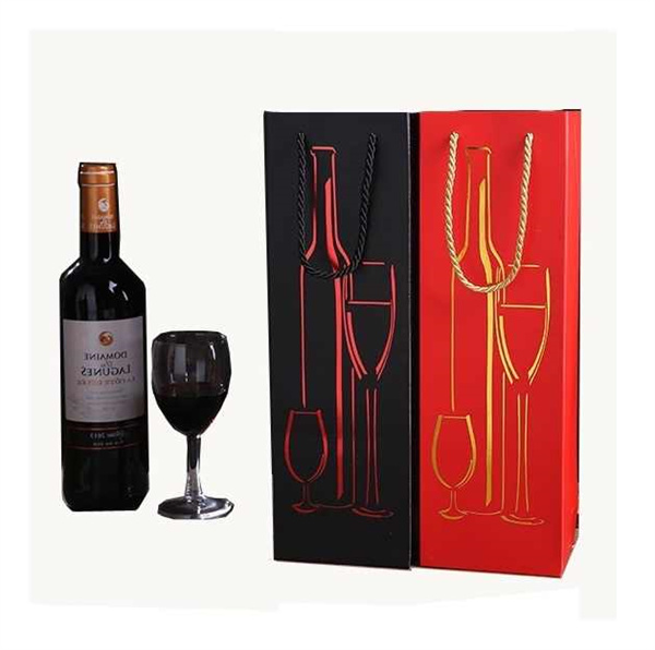 Red  Bottle Wine Paper Bag