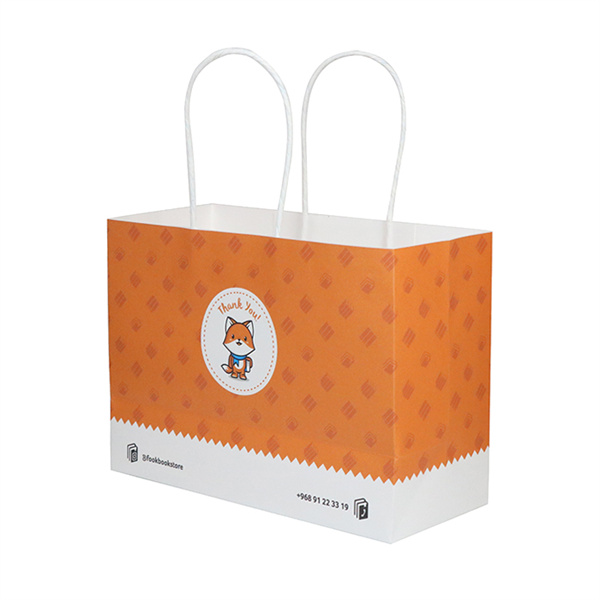 White kraft Carry Bags with twist