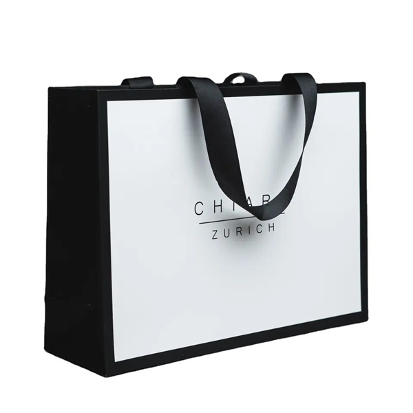 high quality paper shopper with ribbon